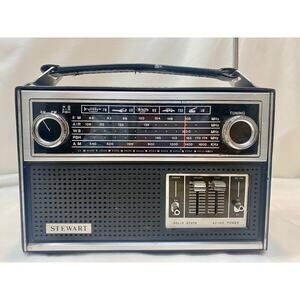 Vintage Stewart Multi Band Solid State Radio AM FM WB Radio *Tested & Working*